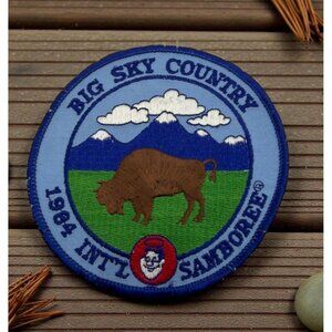 Good Sam 1984 Samboree Patch Big Sky Country Vintage RV Club Mountains Bison